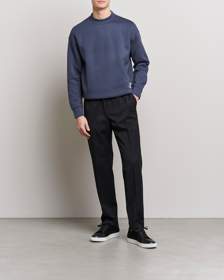 Hombres | Jerséis y prendas de punto | Emporio Armani | Modal Sweat Crew Neck Blue Grey