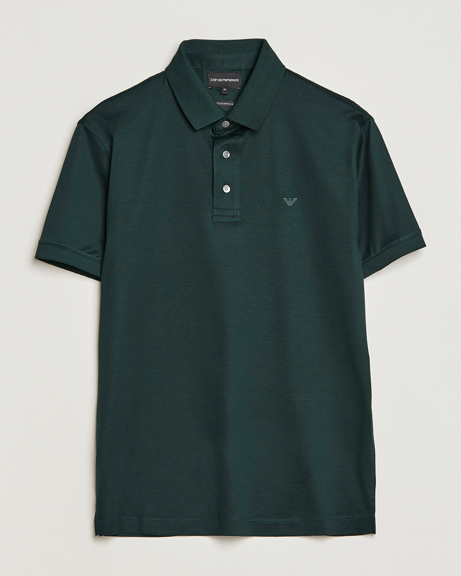Hombres | Polos | Emporio Armani | Cotton Tencel Polo Green