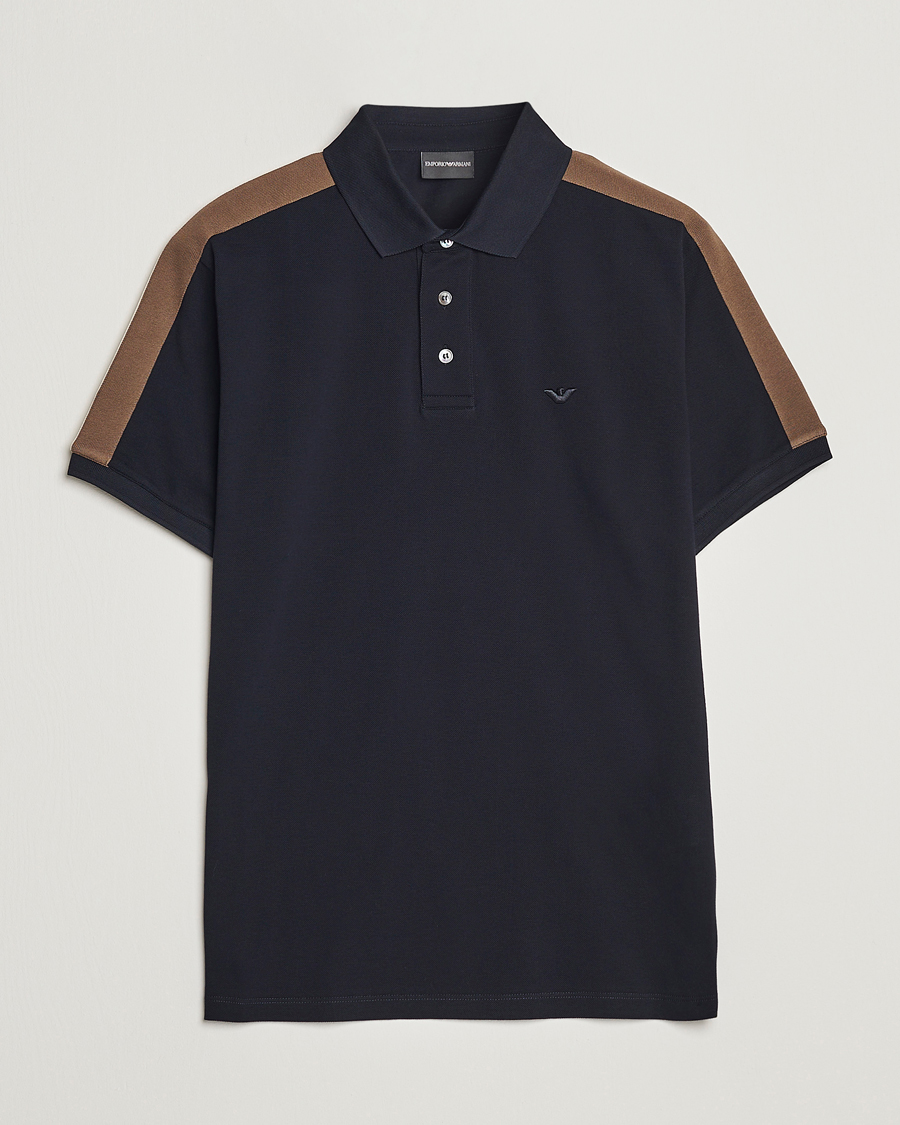 Hombres | Polos | Emporio Armani | Mercerized Cotton Polo Navy