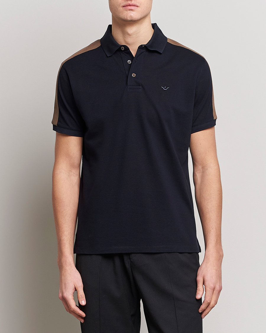 Hombres | Polos | Emporio Armani | Mercerized Cotton Polo Navy