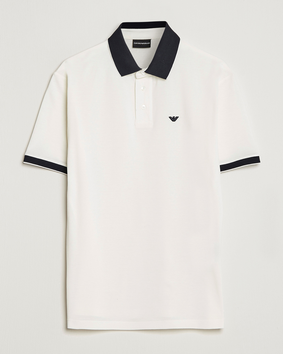 Hombres | Polos | Emporio Armani | Contrast Polo White