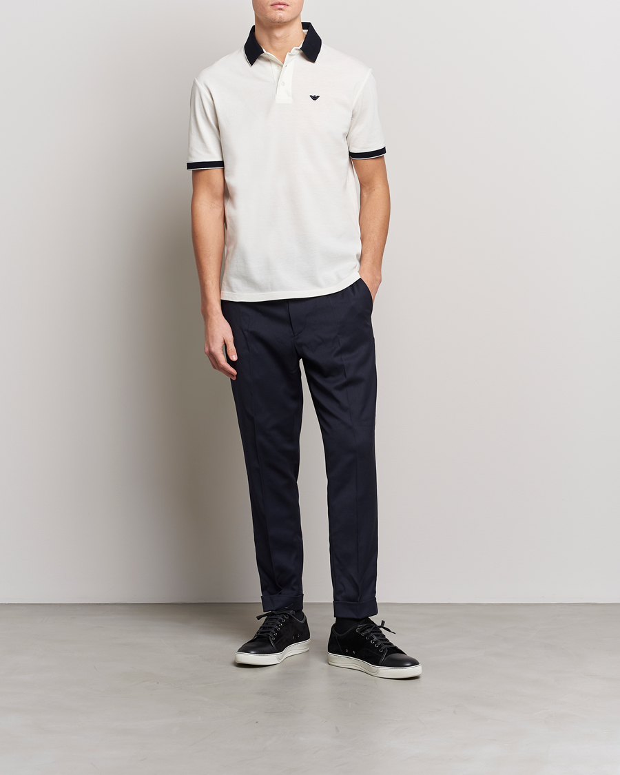 Hombres | Polos | Emporio Armani | Contrast Polo White