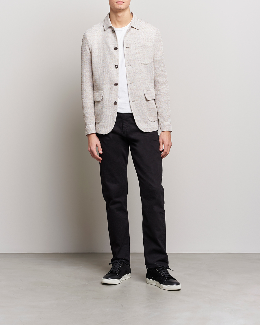 Hombres | Blazers | Emporio Armani | Cotton Knitted Jacket Sand