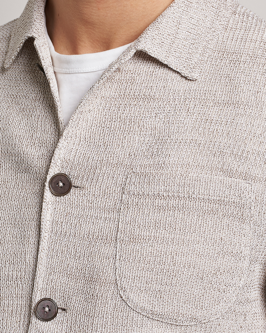 Hombres | Blazers | Emporio Armani | Cotton Knitted Jacket Sand