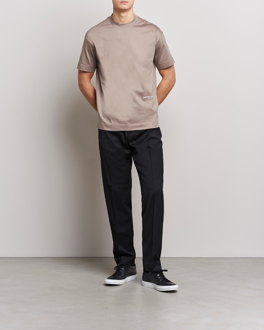 Hombres | Camisetas | Emporio Armani | Cotton T-Shirt Beige