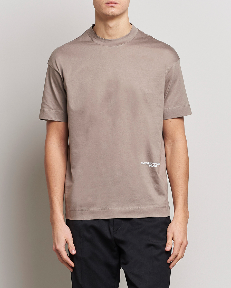 Hombres | Camisetas | Emporio Armani | Cotton T-Shirt Beige