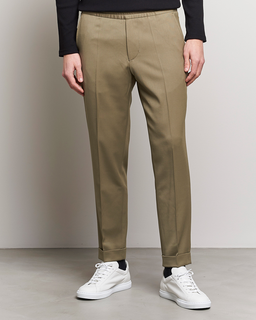 Hombres | Pantalones | Filippa K | Terry Cropped Trousers Khaki