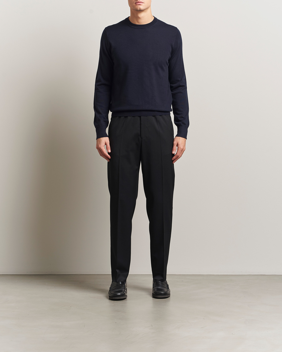 Hombres | Pantalones | Filippa K | Theo Relaxed Wool Trousers Black