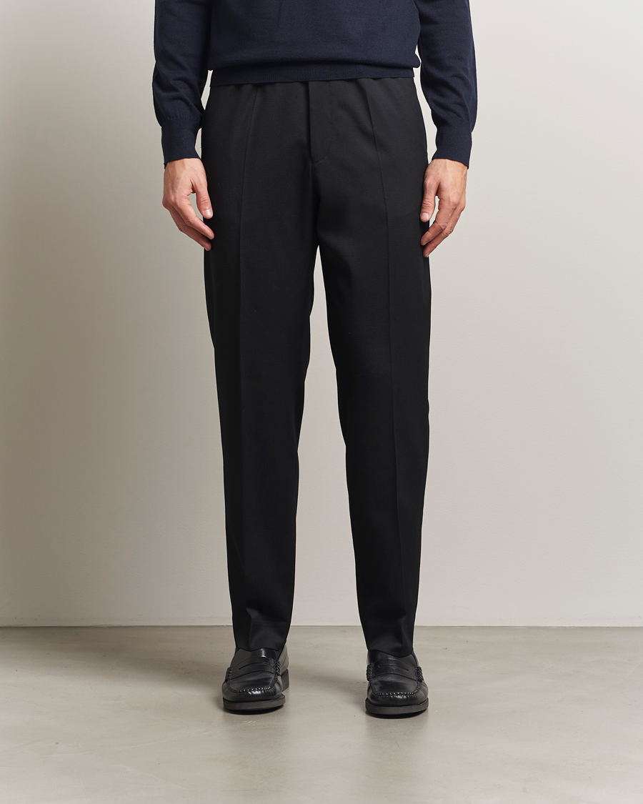 Hombres | Pantalones | Filippa K | Theo Relaxed Wool Trousers Black