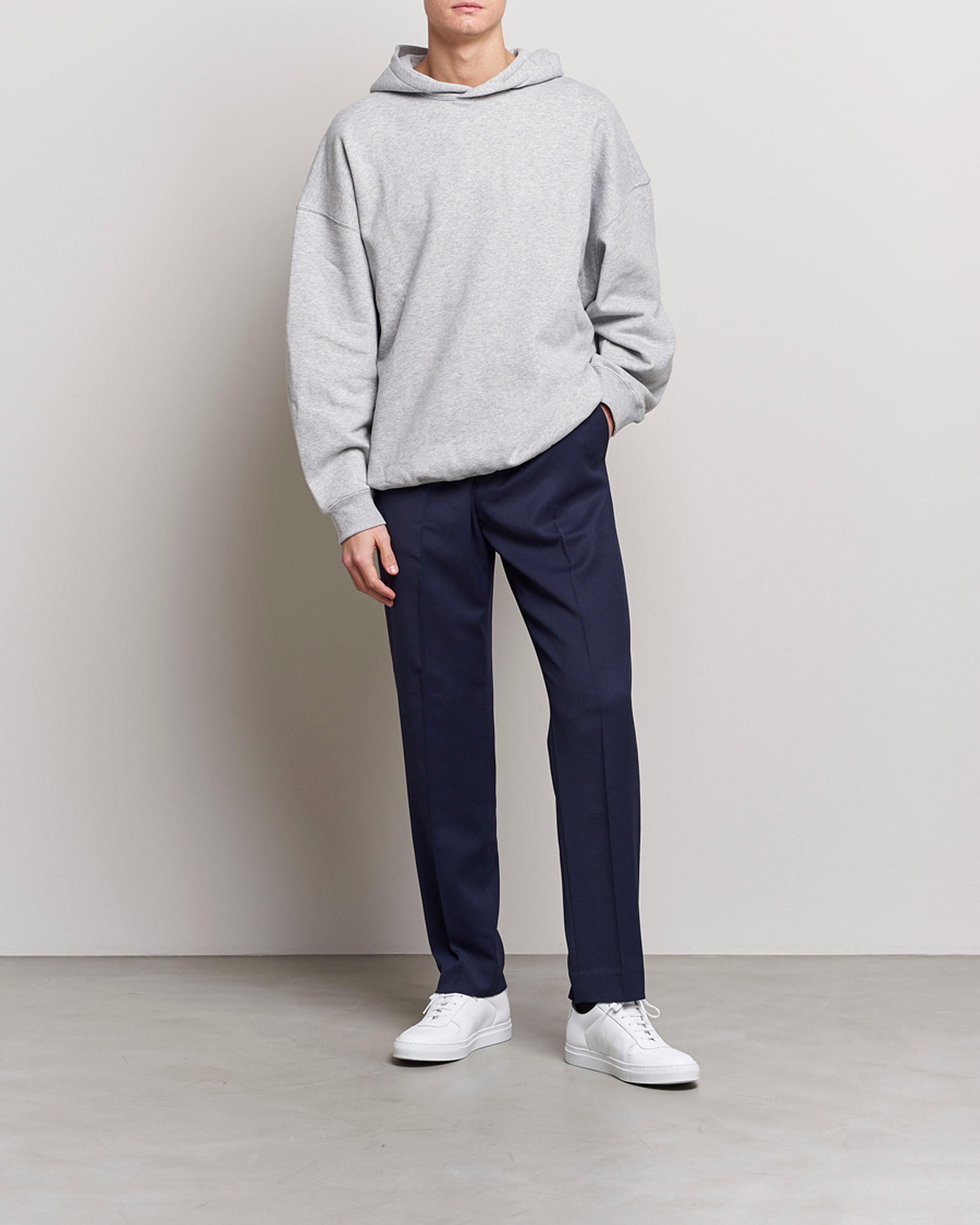 Hombres | Pantalones | Filippa K | Relaxed Terry Wool Trousers French Navy