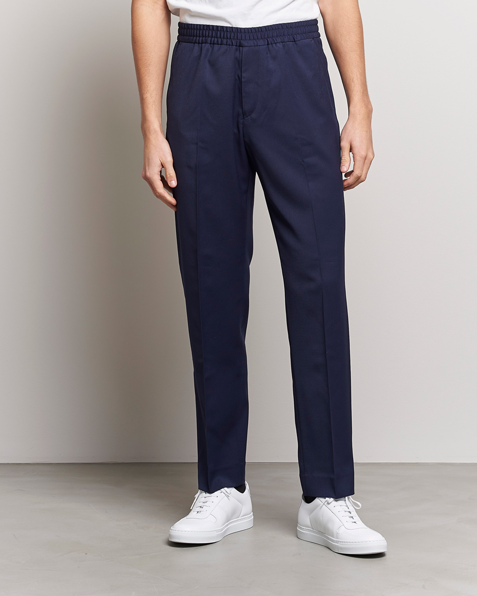 Hombres | Pantalones | Filippa K | Relaxed Terry Wool Trousers French Navy
