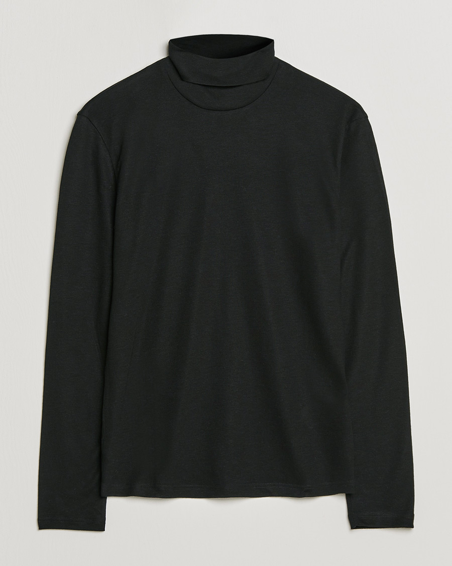 Hombres | Jerséis y prendas de punto | Filippa K | Jersey Lyocell Turtleneck Black