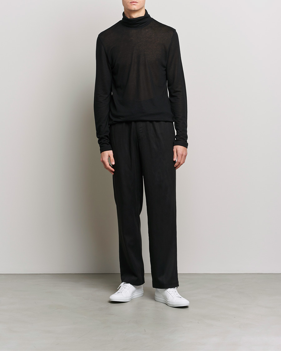 Hombres | Jerséis y prendas de punto | Filippa K | Jersey Lyocell Turtleneck Black