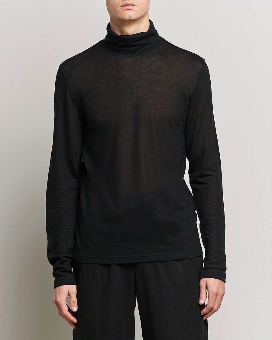 Hombres | Jerséis y prendas de punto | Filippa K | Jersey Lyocell Turtleneck Black