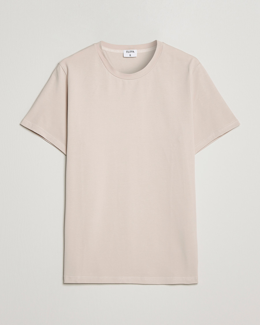 Hombres | Camisetas | Filippa K | Stretch Cotton Tee Sand