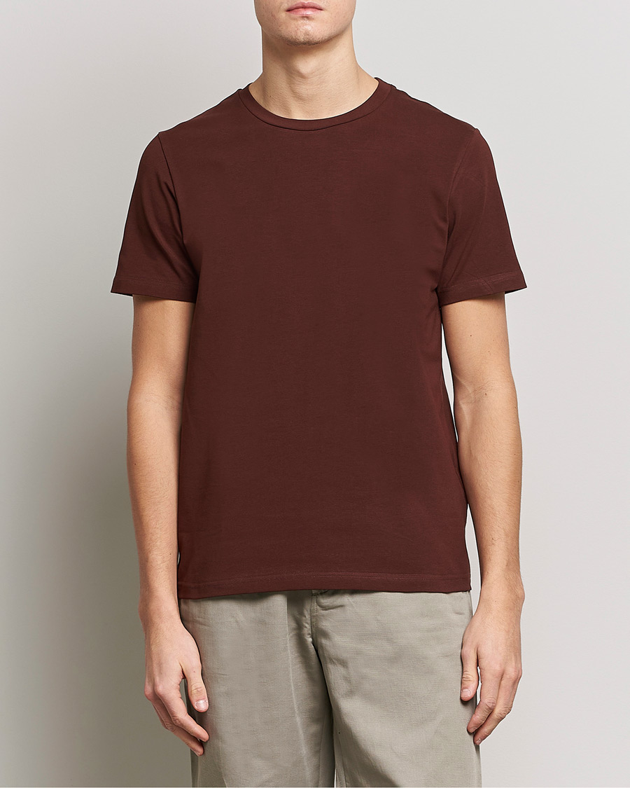 Hombres | Camisetas | Filippa K | Stretch Cotton Tee Brown