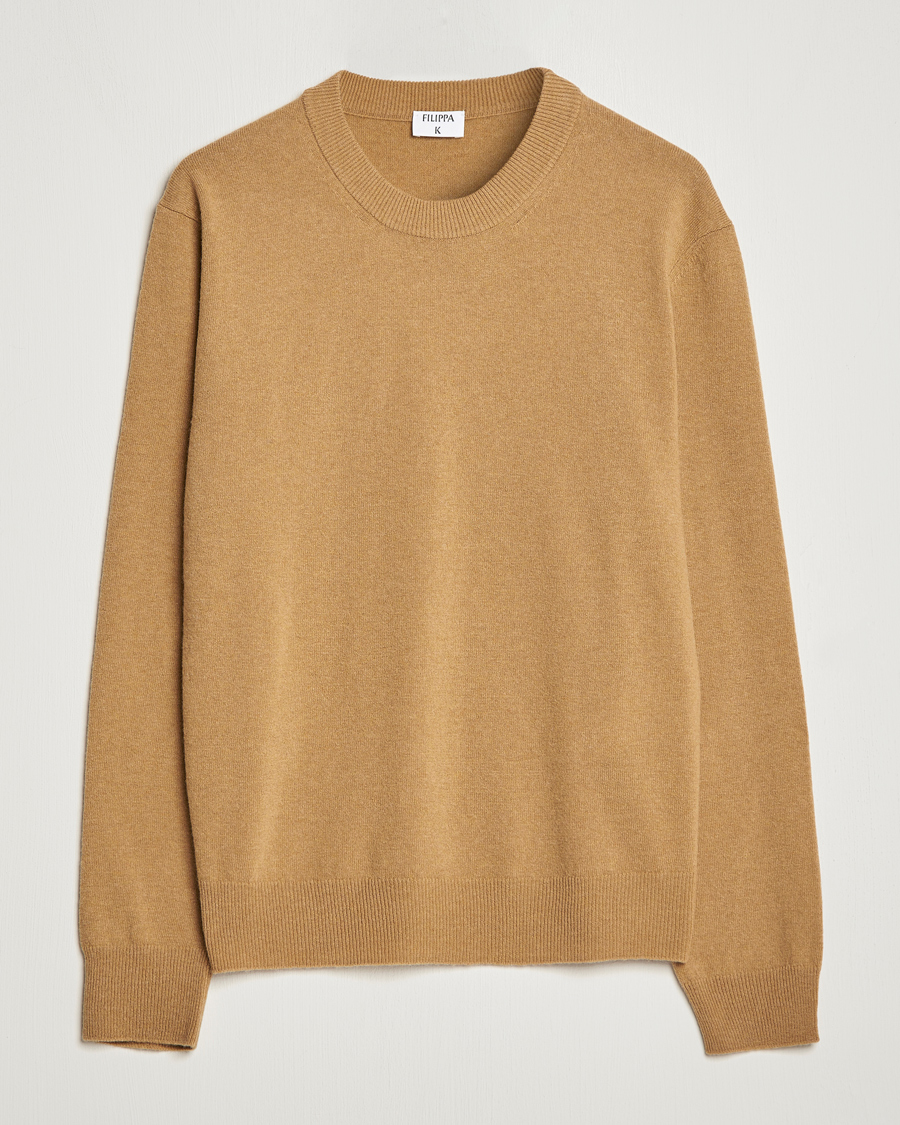 Hombres | Jerséis y prendas de punto | Filippa K | Relaxed Wool Sweater Butterscotch