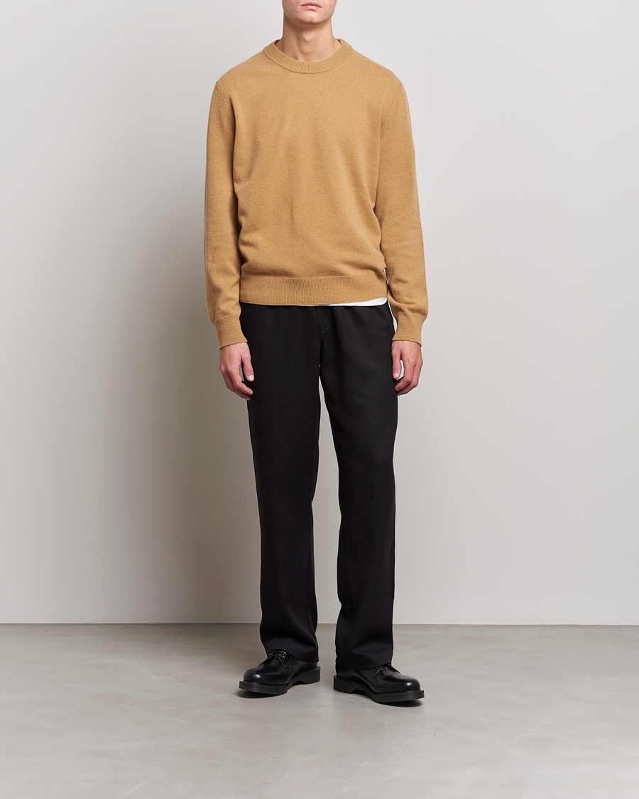 Hombres | Jerséis y prendas de punto | Filippa K | Relaxed Wool Sweater Butterscotch