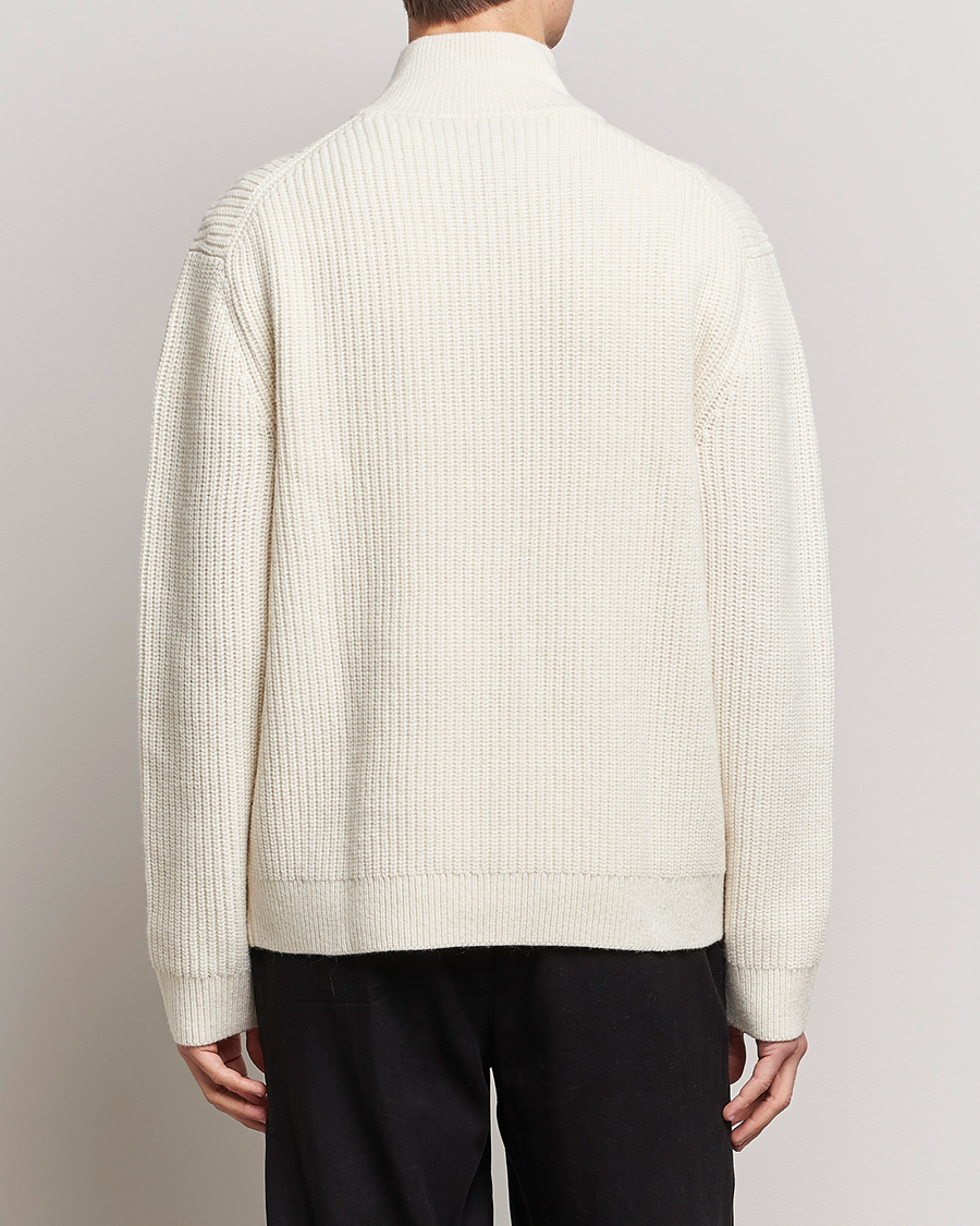 Hombres | Jerséis y prendas de punto | Filippa K | Half Zip Sweater Off White
