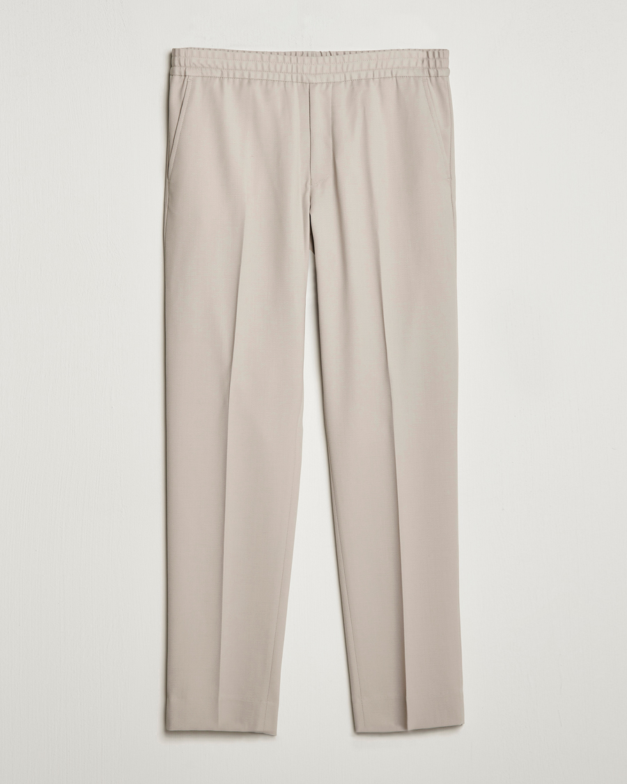 Hombres | Pantalones | Filippa K | Relaxed Terry Wool Trousers Grey Beige