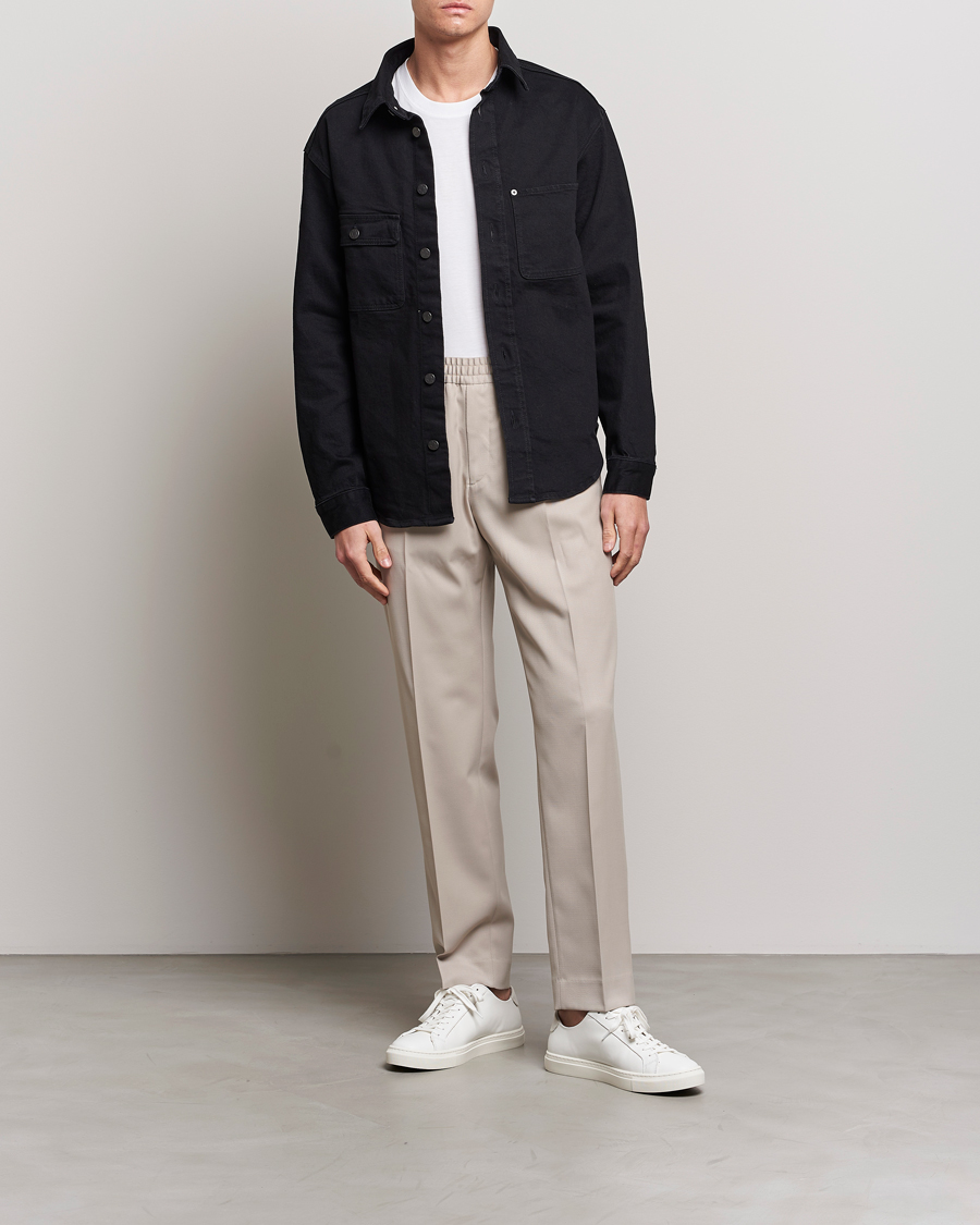 Hombres | Pantalones | Filippa K | Relaxed Terry Wool Trousers Grey Beige