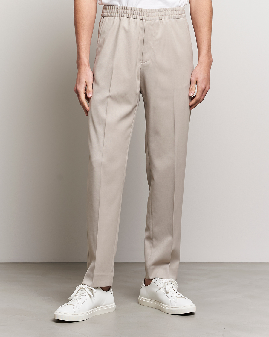 Hombres | Pantalones | Filippa K | Relaxed Terry Wool Trousers Grey Beige
