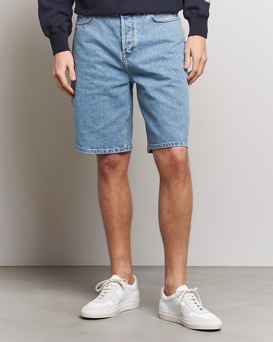 Hombres | Pantalones cortos | Filippa K | Bermuda Denim Shorts Allover Stone