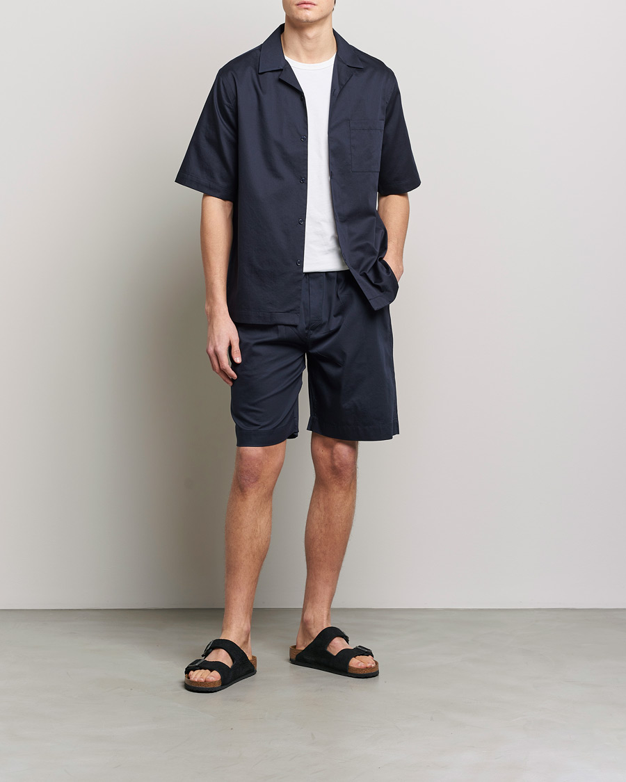 Hombres | Camisas | Filippa K | Lounge Short Sleeve Shirt Night Blue