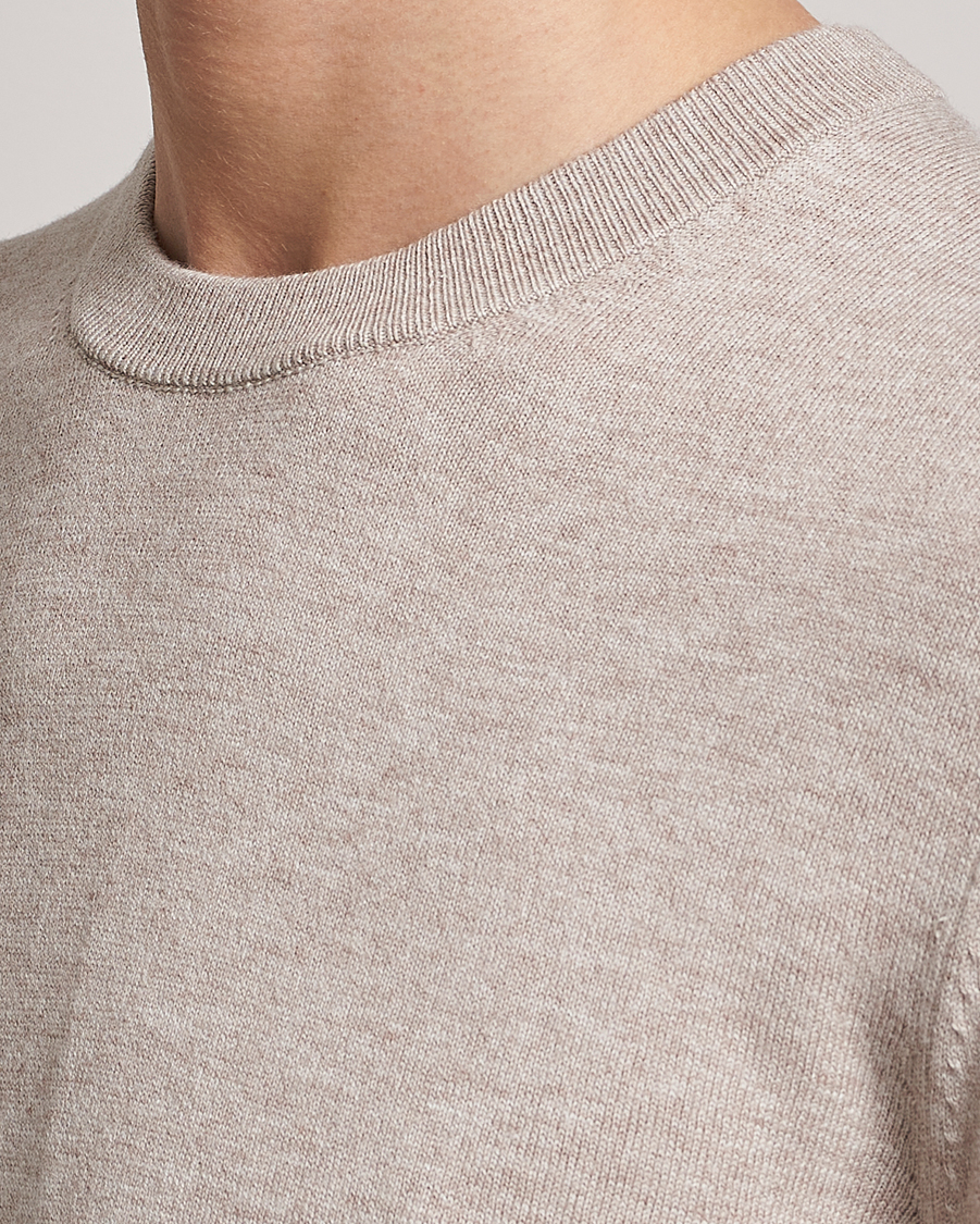 Hombres | Jerséis y prendas de punto | Filippa K | Cotton Merino Sweater Beige Melange