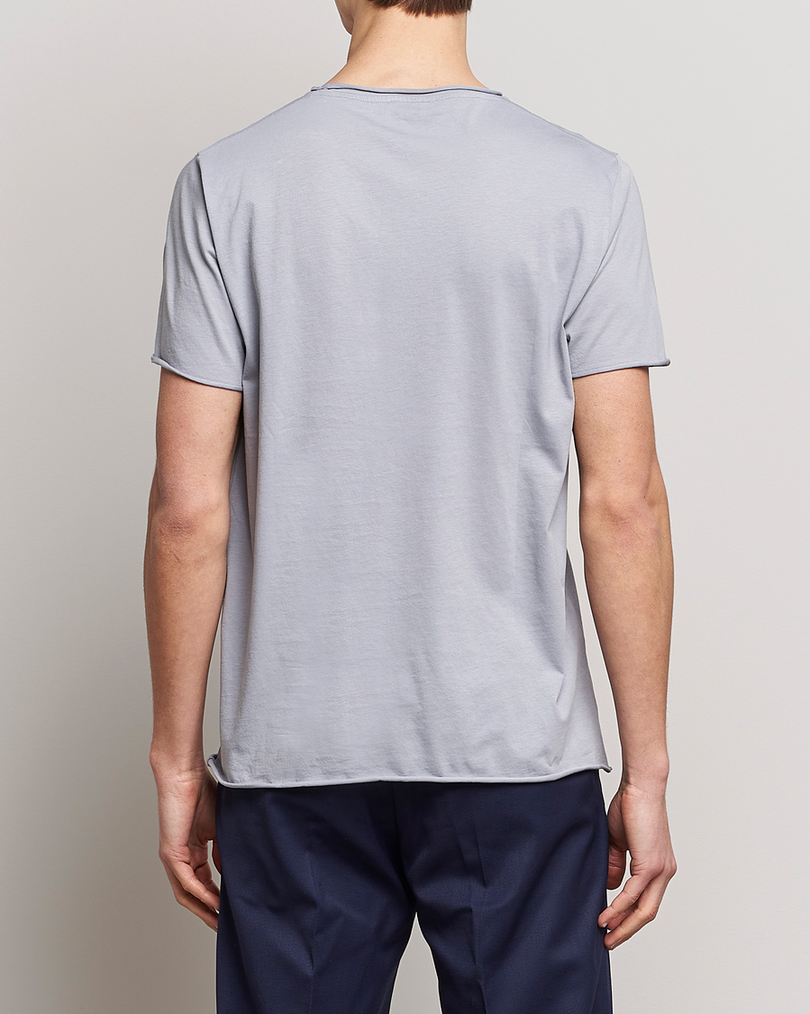 Hombres | Camisetas | Filippa K | Roll Neck Crew Neck Tee Fog Blue