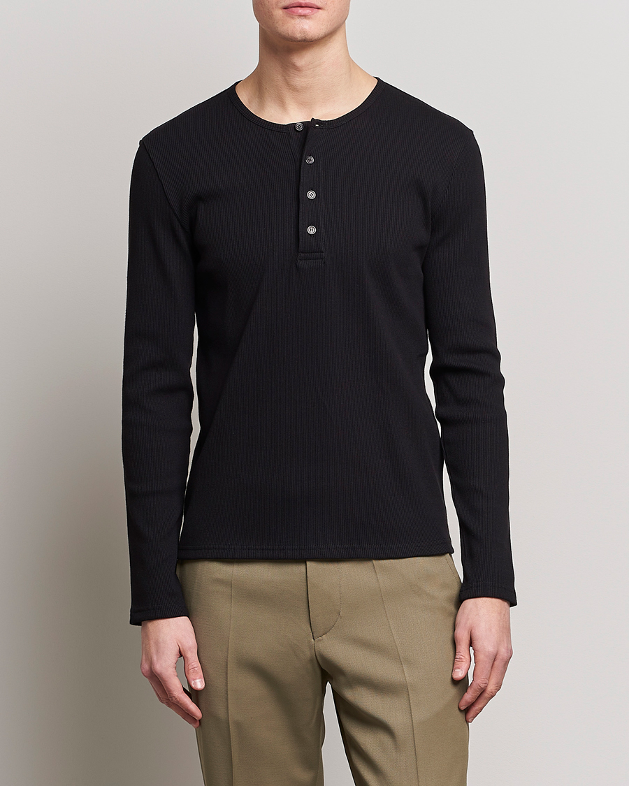 Hombres | Jerséis y prendas de punto | Filippa K | Rib Henley Black