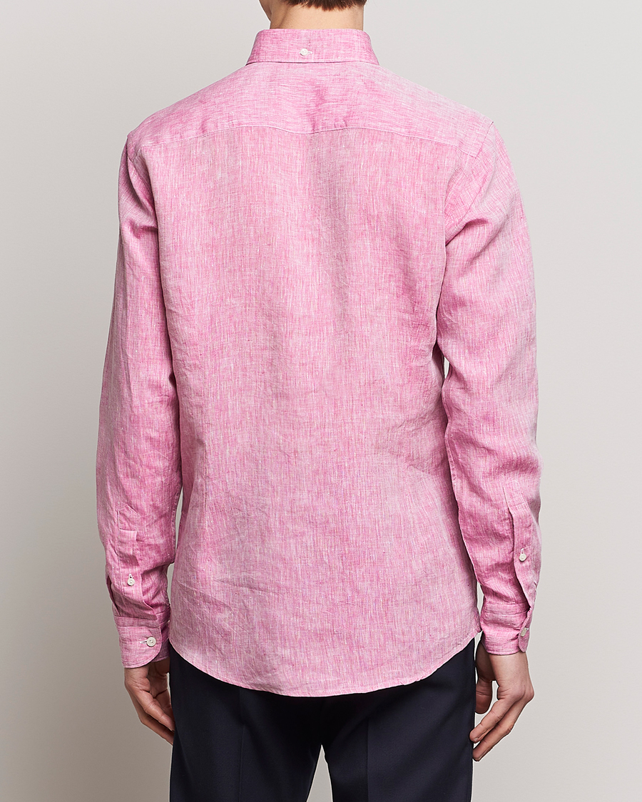 Hombres | Camisas | Eton | Slim Fit Linen Shirt Pink