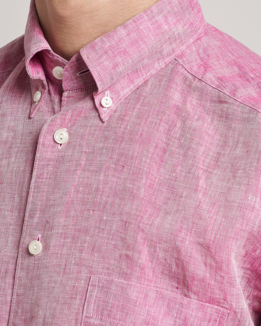 Hombres | Camisas | Eton | Slim Fit Linen Shirt Pink