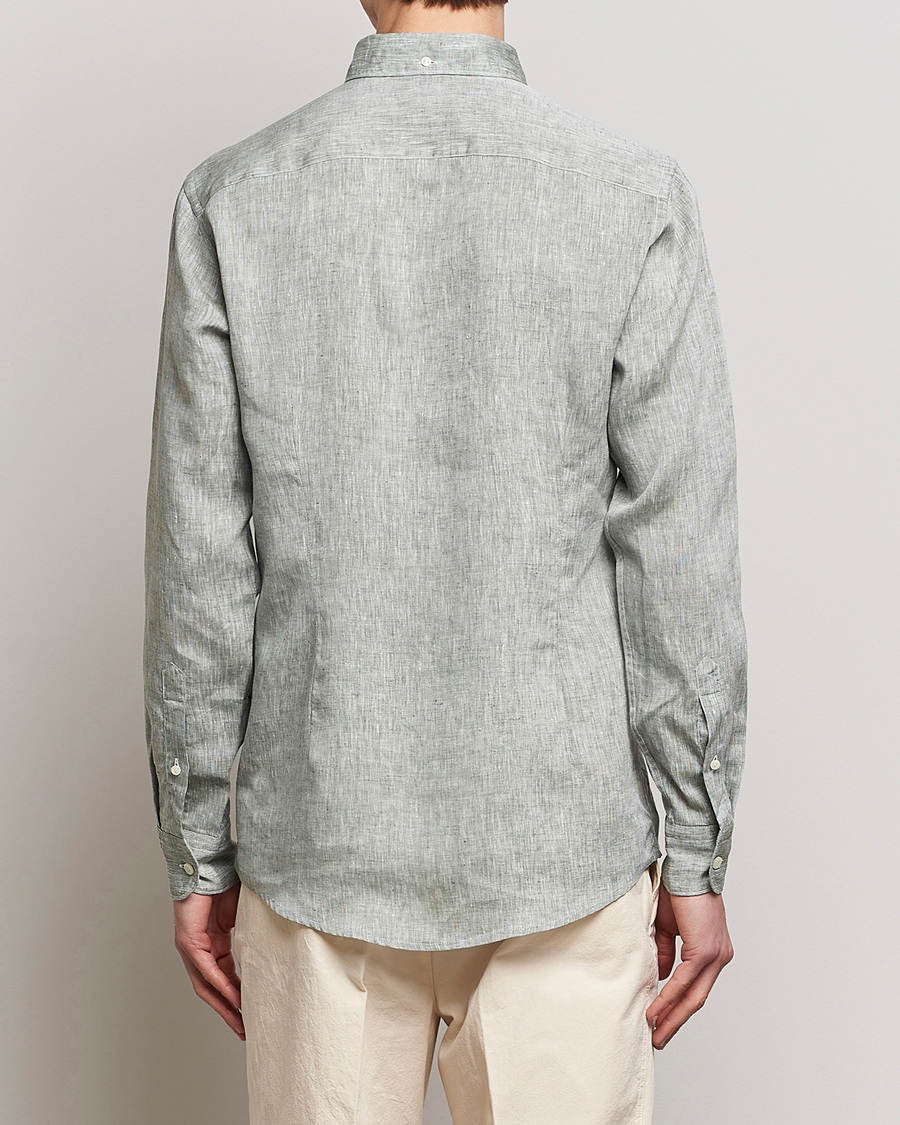 Hombres | Camisas | Eton | Slim Fit Linen Shirt Green