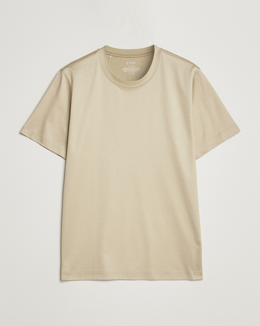 Hombres | Camisetas | Eton | Filo Di Scozia T-Shirt Light Brown