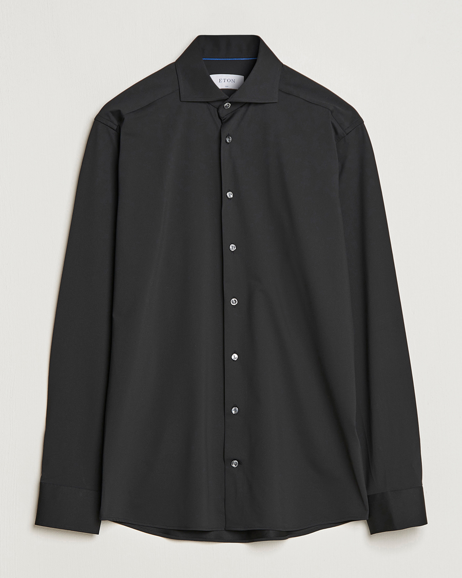 Hombres | Camisas | Eton | Slim Fit Four Way Stretch Shirt Black