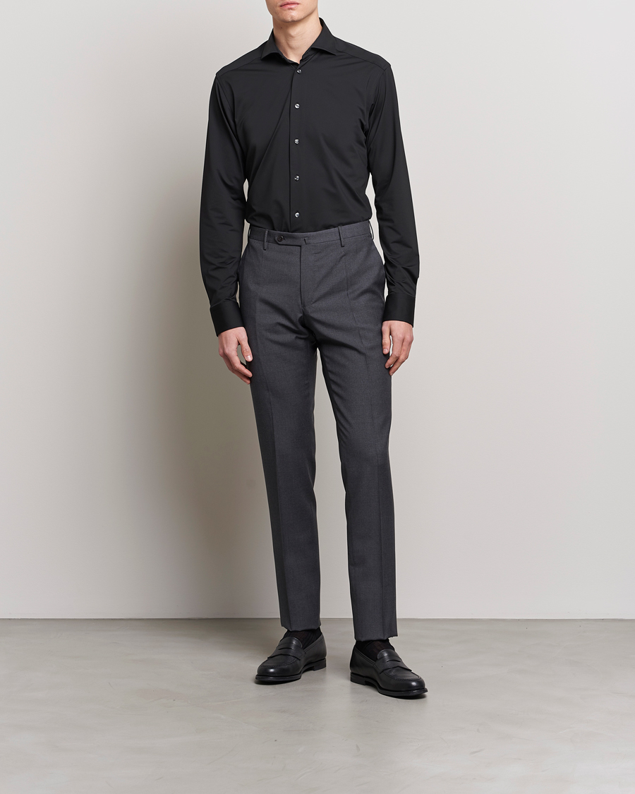 Hombres | Camisas | Eton | Slim Fit Four Way Stretch Shirt Black