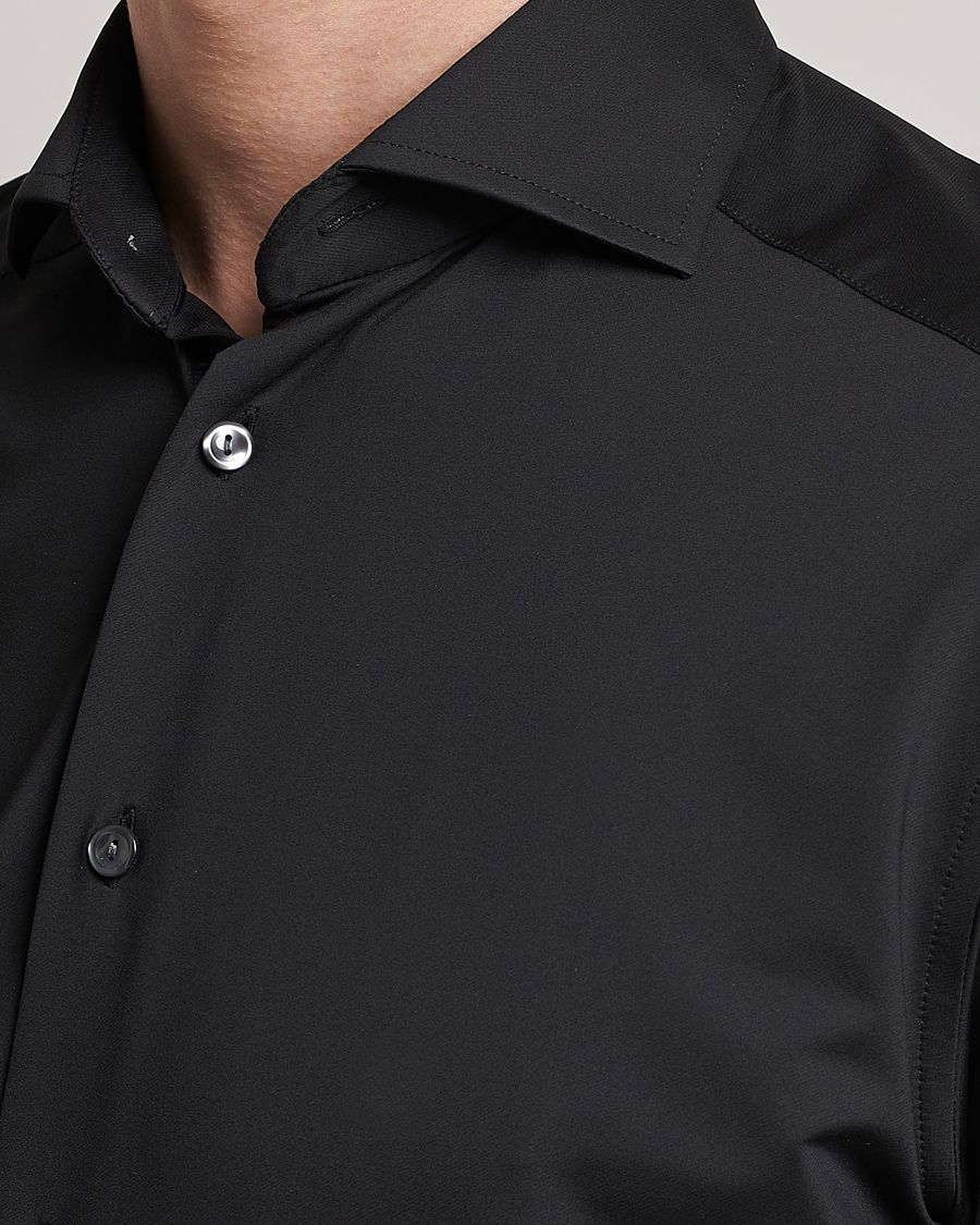 Hombres | Camisas | Eton | Slim Fit Four Way Stretch Shirt Black