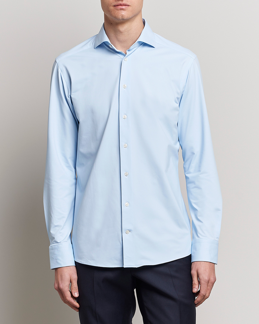 Hombres | Camisas | Eton | Slim Fit Four Way Stretch Shirt Light Blue