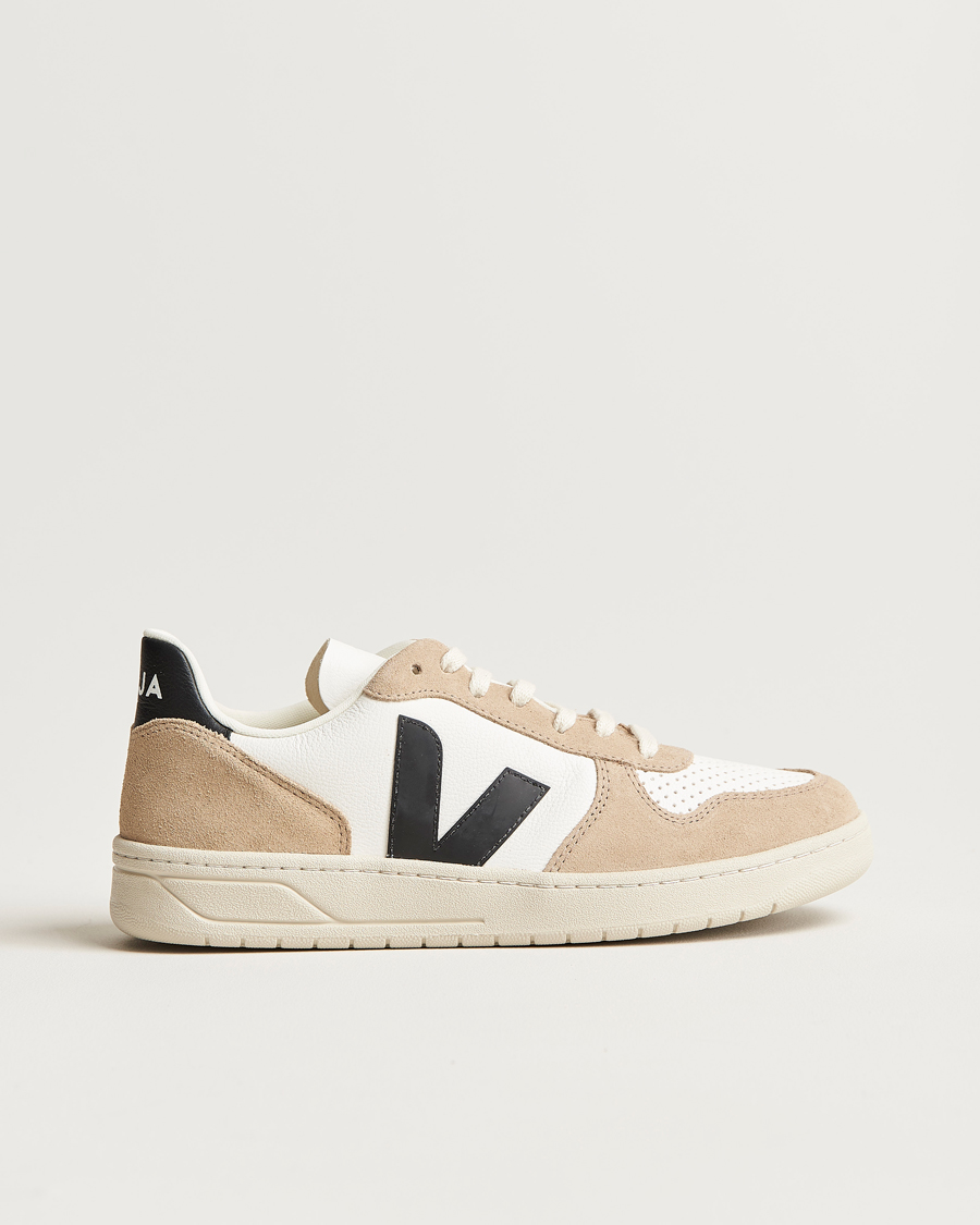 Hombres | Veja V-10 Chromefree Leather Extra White/Black Sahara | Veja | V-10 Chromefree Leather Extra White/Black Sahara