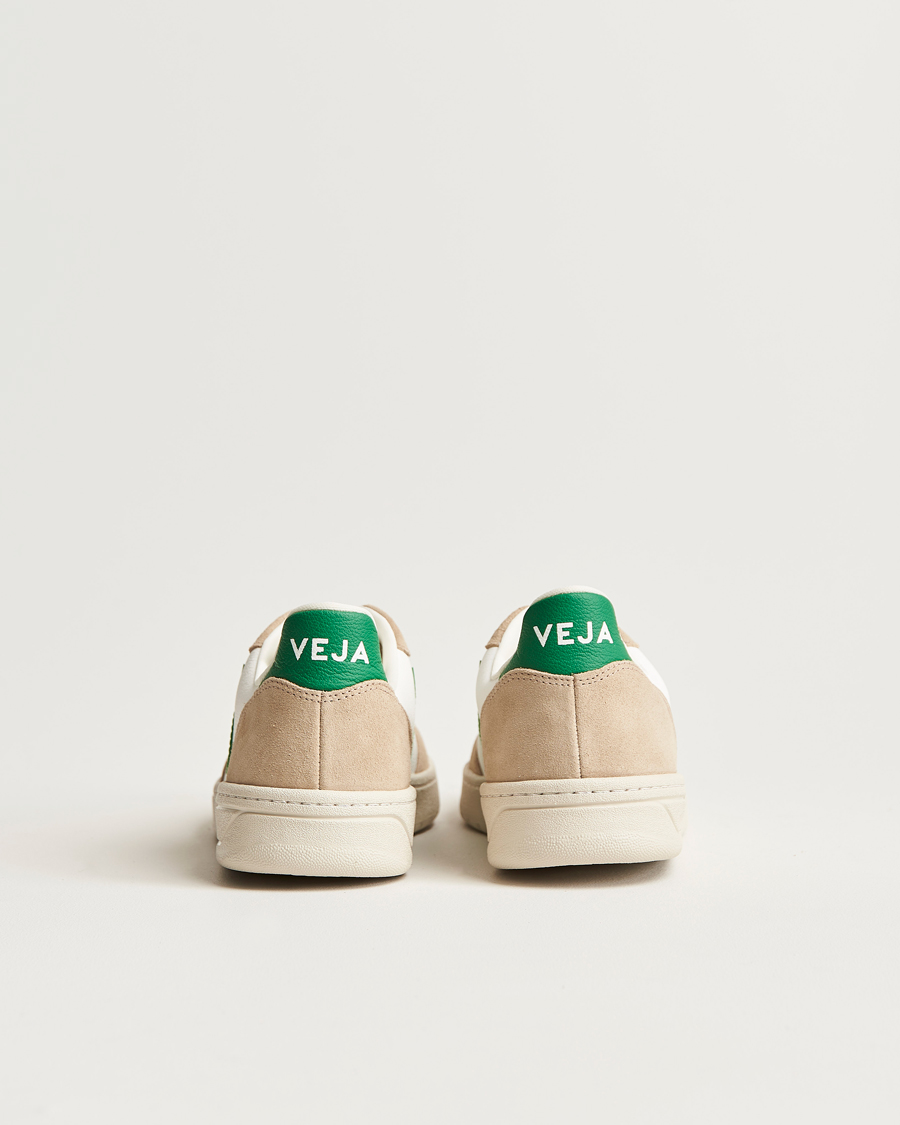 Hombres | Veja V-10 Chromefree Leather Extra White/Emeraude Green | Veja | V-10 Chromefree Leather Extra White/Emeraude Green