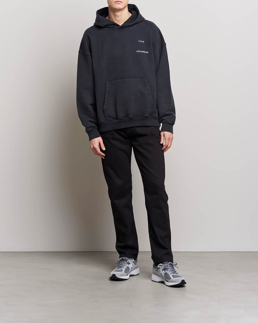 Hombres | Jerséis y prendas de punto | FRAME | Faded Washed Coton Hoodie Black