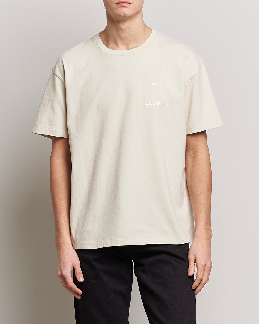 Hombres | Camisetas | FRAME | Logo Print T-Shirt White Beige