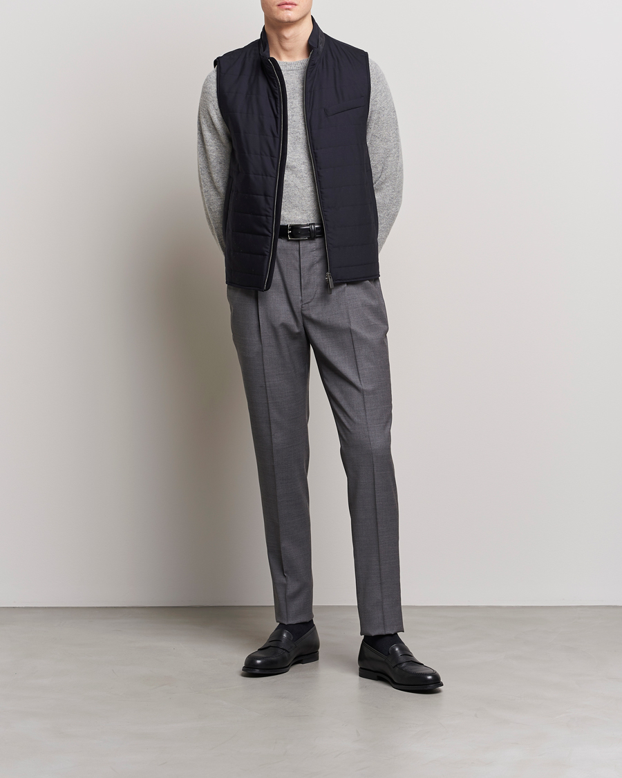 Hombres | Chalecos | Canali | Impeccabile Padded Gilet Navy