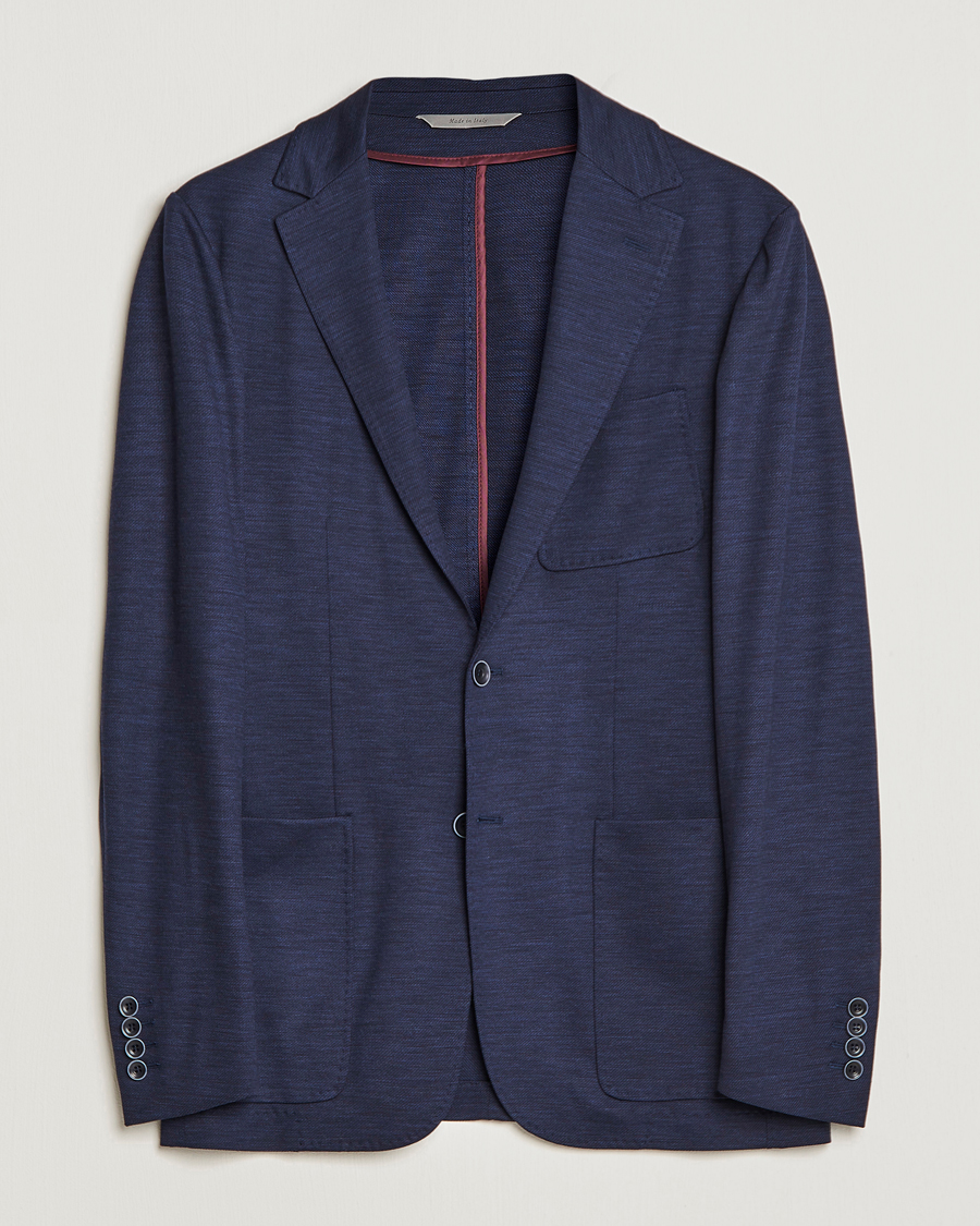 Hombres | Blazers | Canali | Wool Jersey Blazer Navy
