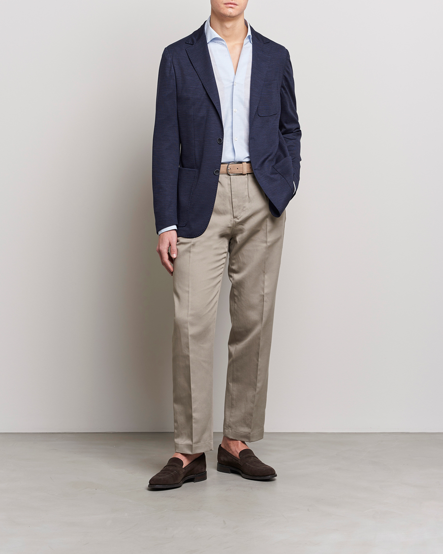 Hombres | Blazers | Canali | Wool Jersey Blazer Navy