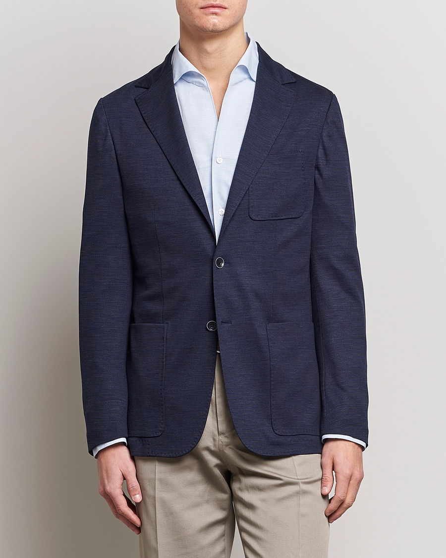 Hombres | Blazers | Canali | Wool Jersey Blazer Navy