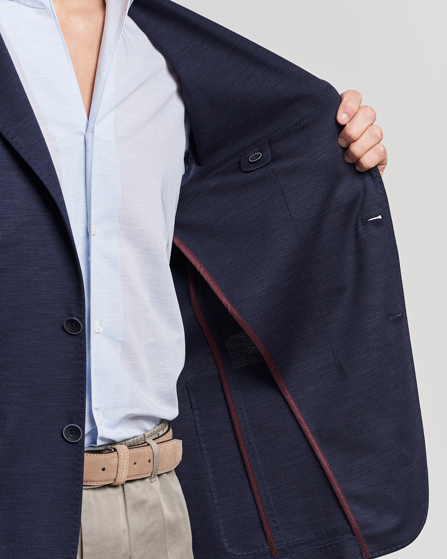 Hombres | Blazers | Canali | Wool Jersey Blazer Navy