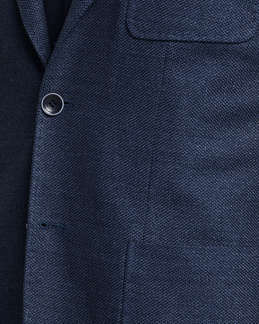 Hombres | Blazers | Canali | Linen/Cotton Jersey Blazer Dark Blue