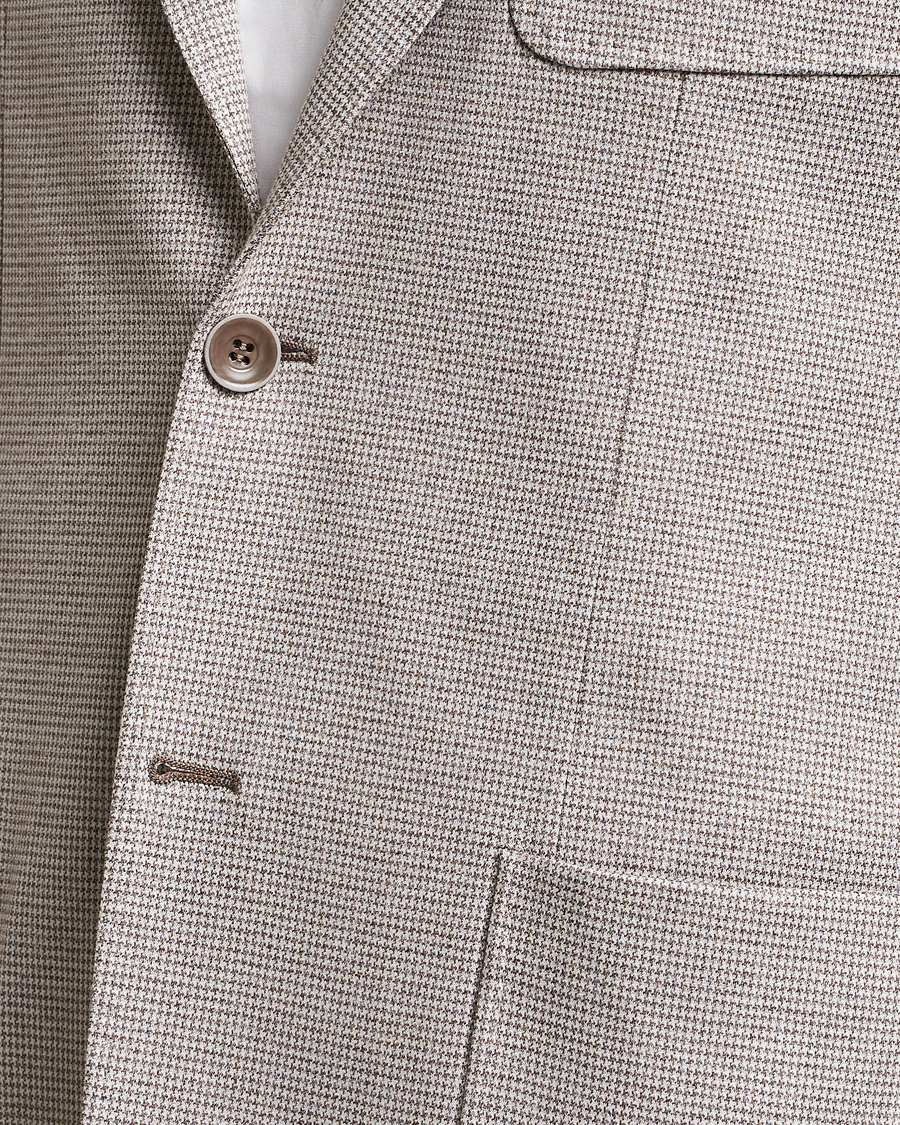 Hombres | Blazers | Canali | Houndstooth Jersey Blazer Beige